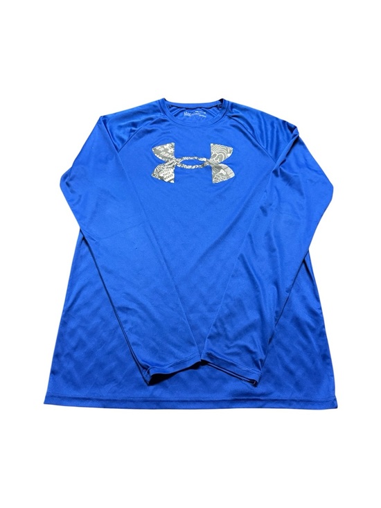 Under Armour Other - Under Armour HeatGear Blue Long Sleeve Athletic Shirt Youth YXL Loose Fit